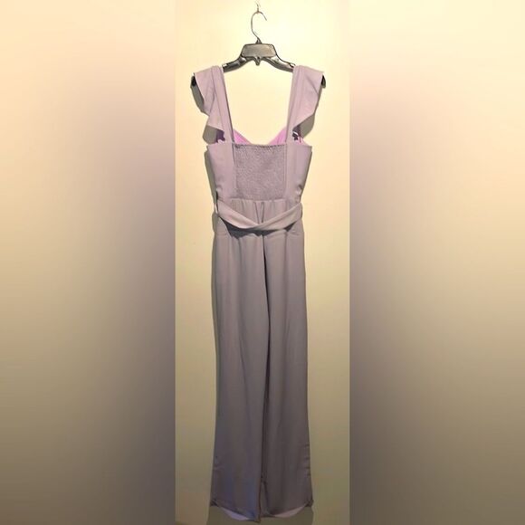 Superdown- “Gloria” Flutter Sleeve Full Length Jumpsuit in Lavender- Size Medium - Picture 4 of 12